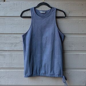 NWOT The North Face Mesh Around Tank Top Navy Blue Size Medium Waist Tie